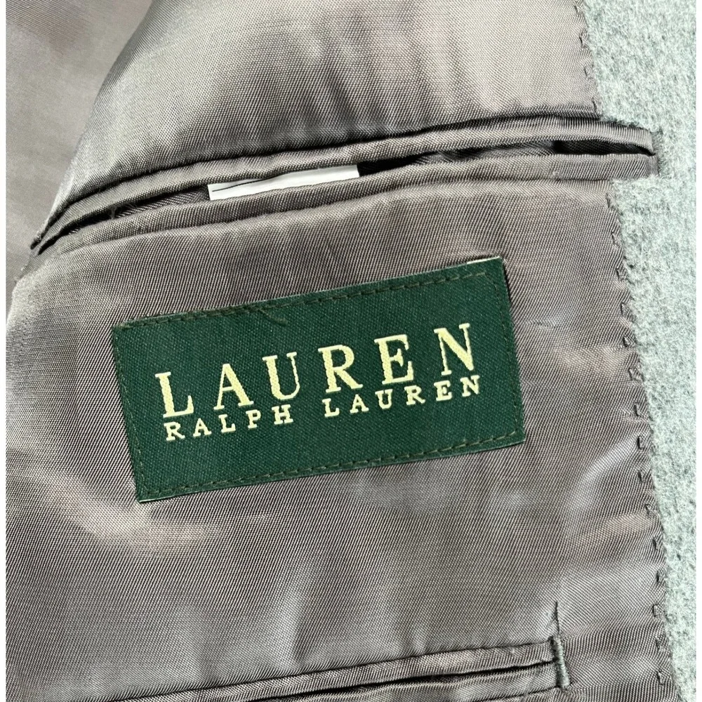 Lauren Ralph Lauren Blazer Mens 48L Grey Silk Wool Cashmere Sport Coat Excellent